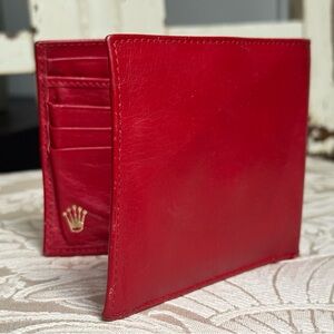 Rolex Red Leather Men's Wallet